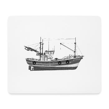 Seitenansicht eines Fischkutters - Mousepad (Querformat) - Weiß - Vorne