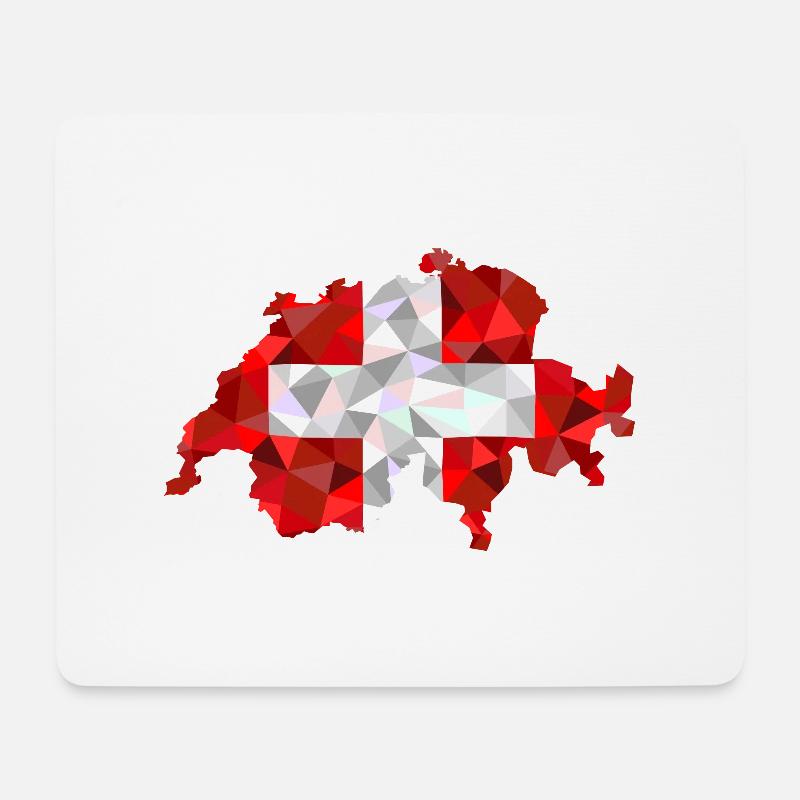 Schweiz Karte im low poly Diamant Stil - Mousepad (Querformat) - Weiß