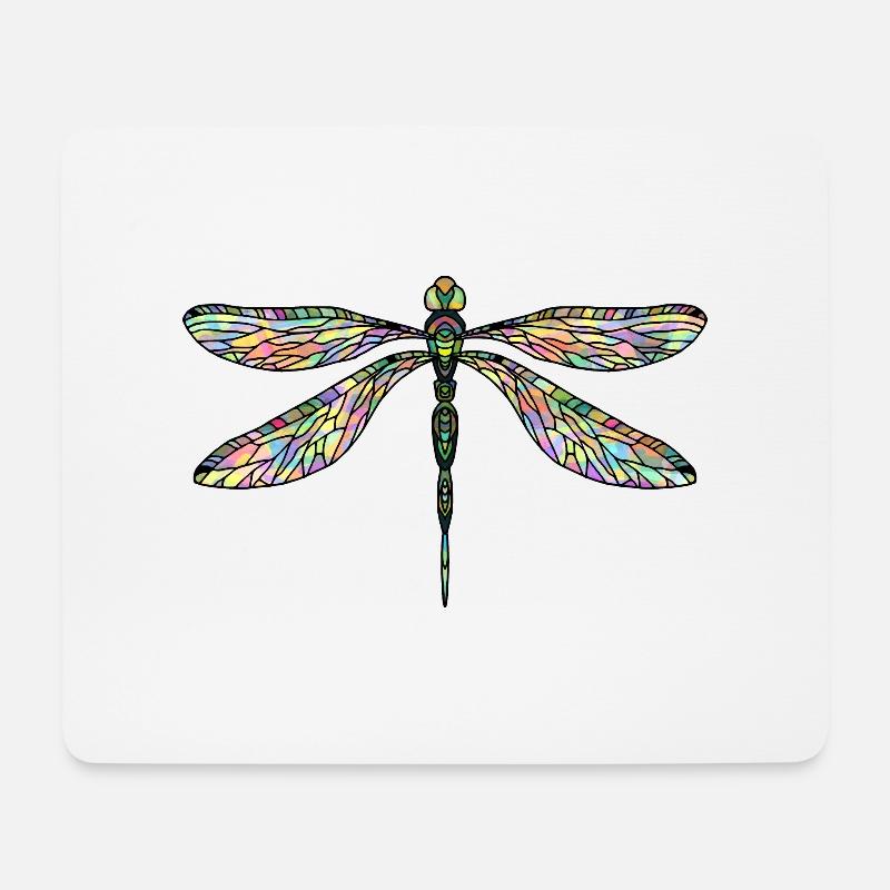 Libelle - Mousepad (Querformat) - Weiß