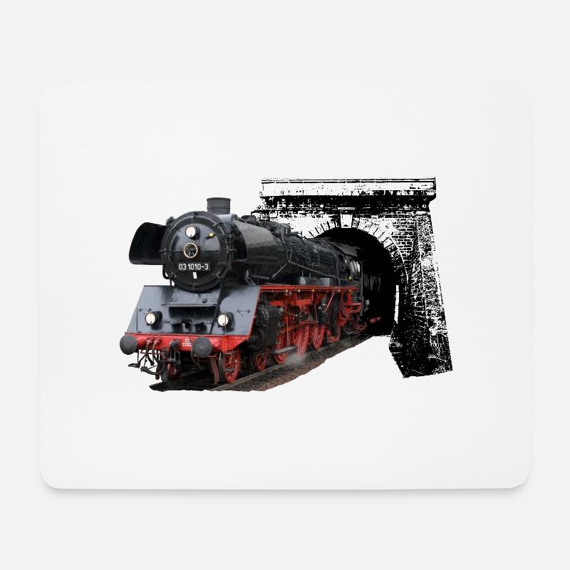 Dampflokomotive - Mousepad (Querformat) - Weiß