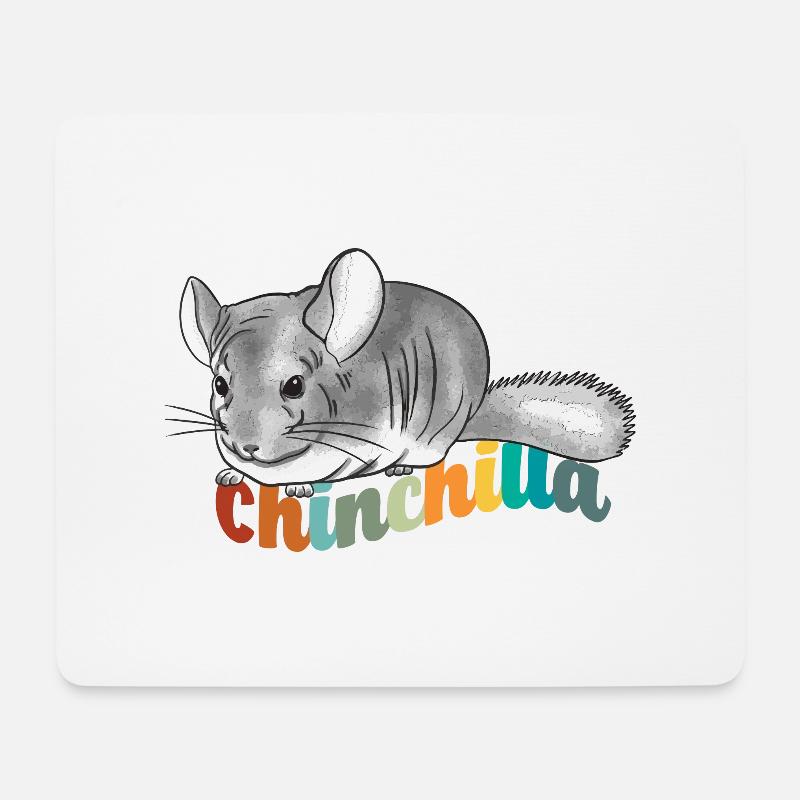 Chinchilla - Mousepad (Querformat) - Weiß
