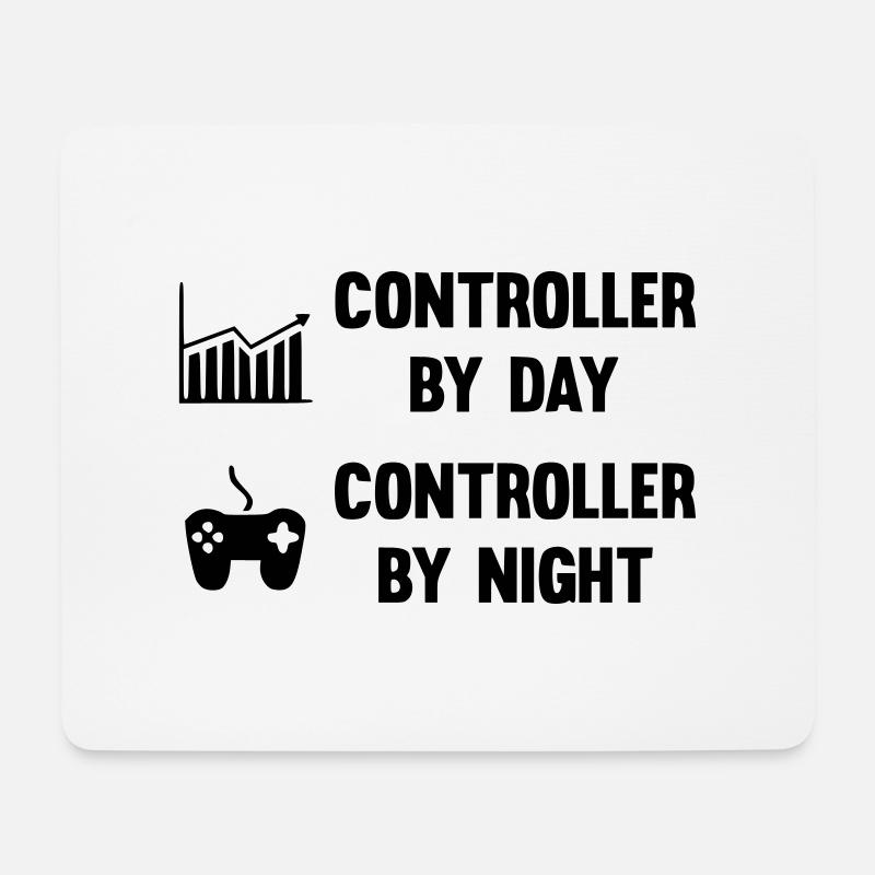 Controller by day Controller by night - Mousepad (Querformat) - Weiß