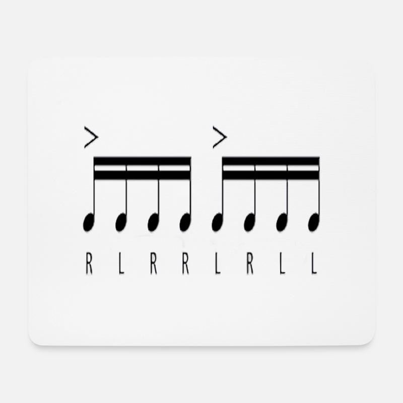 Paradiddle Music Notes Drummer Percussion Musician - Mousepad (Querformat) - Weiß
