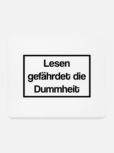 Lesen Gefährdet Die Dummheit Leser Bücherwurm Roma - Mousepad (Querformat) - Weiß