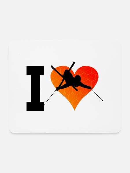 Skiing Skifahrer Damen Stunt Ski Skifahren - Mousepad (Querformat) - Weiß