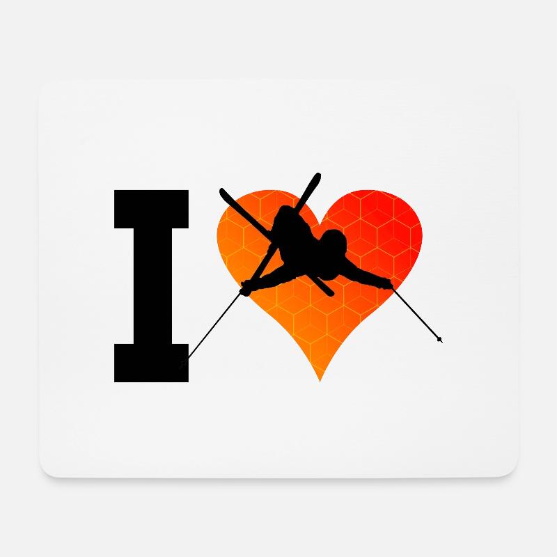 Skiing Skifahrer Damen Stunt Ski Skifahren - Mousepad (Querformat) - Weiß