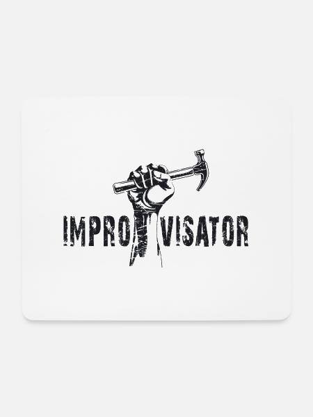 improvisator - Mousepad (Querformat) - Weiß