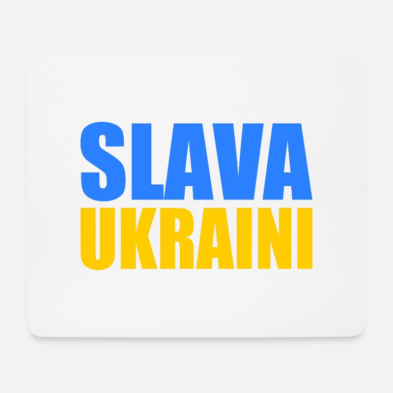 Slava ukraini - Mousepad (Querformat) - Weiß