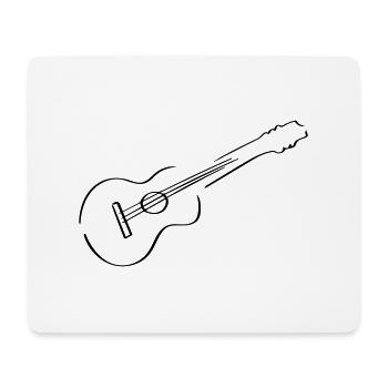 Guitar Line Art - Minimalist - Mouse Pad (horizontal) - white - Front