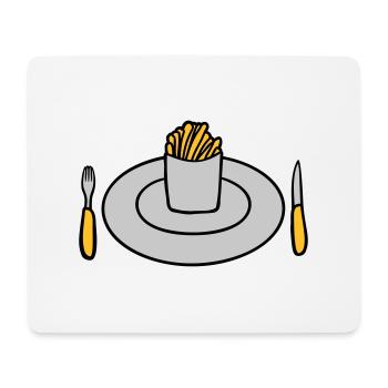 Assiette Français frites - Tapis de souris (format paysage) - blanc - Devant