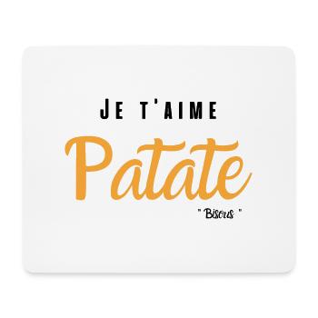 Je t'aime patate bisous - Tapis de souris (format paysage) - blanc - Devant