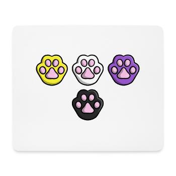 Cute Cat Paw Nonbinary Flag Flag LGBTQ - Mouse Pad (horizontal) - white - Front