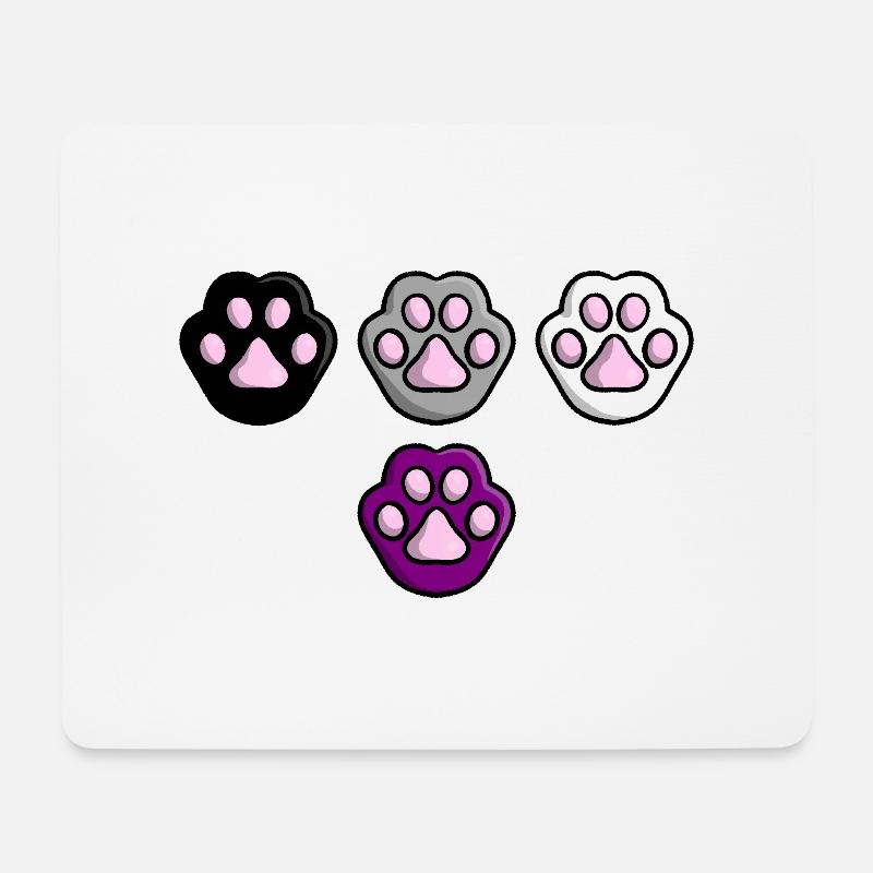 Süße Katze Pfote Asexuell Ace Flagge Fahne LGBTQ - Mousepad (Querformat) - Weiß