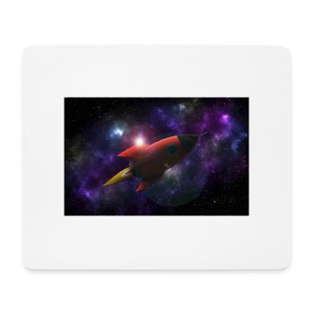 Rockey im Weltraum - Mousepad (Querformat) - Weiß - Vorne