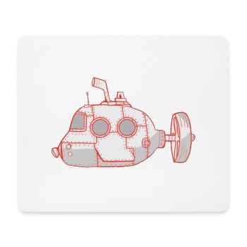 U-Boot in rot! - Mousepad (Querformat) - Weiß - Vorne