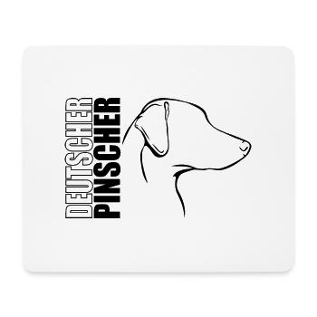 DEUTSCHER PINSCHER Profil Hunde Hund Wilsigns - Mousepad (Querformat) - Weiß - Vorne