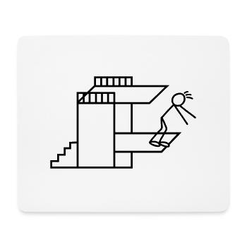 Springboard Tower Diving Diver - Mouse Pad (horizontal) - white - Front