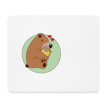 L’ours amoureux du miel - Tapis de souris (format paysage) - blanc - Devant