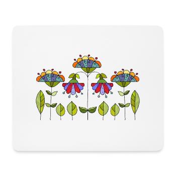 Fleur - Tapis de souris (format paysage) - blanc - Devant