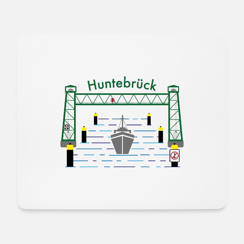 Hubbrücke Huntebrück mit Text - Mousepad (Querformat) - Weiß