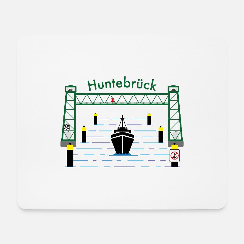 Hubbrücke Huntebrück mit Schriftzug - Mousepad (Querformat) - Weiß