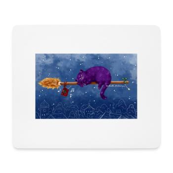 Fliegende Katze - Mousepad (Querformat) - Weiß - Vorne