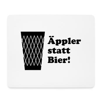 Geripptes Äppler statt Bier - Mousepad (Querformat) - Weiß - Vorne