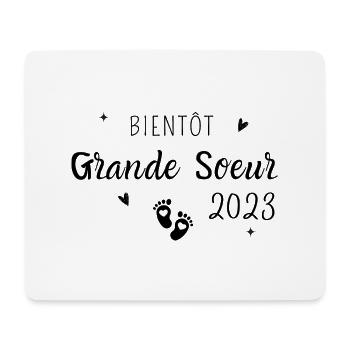 Bientôt grande sœur 2023 - Tapis de souris (format paysage) - blanc - Devant