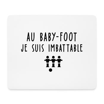 humour baby-foot / au baby foot je suis imbattable - Tapis de souris (format paysage) - blanc - Devant
