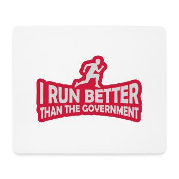 run better than government - Mouse Pad (horizontal) - white - Front