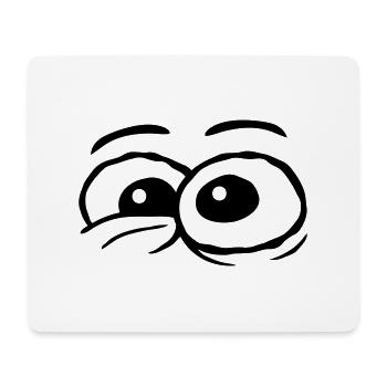 Design Comic Augen verrückt - Mousepad (Querformat) - Weiß - Vorne