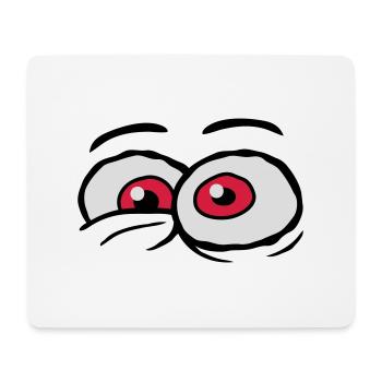 Comic Augen verrücktes Design - Mousepad (Querformat) - Weiß - Vorne
