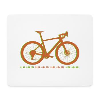 Gravel Bike Orange Rennrad Fahrrad Geschenk lustig - Mousepad (Querformat) - Weiß - Vorne