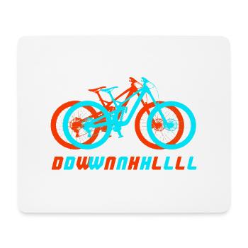Mountainbike Downhill Fahrrad mtb blau Geschenk - Mousepad (Querformat) - Weiß - Vorne