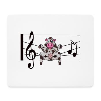Musik Liebe Kuh im Glück in Noten - Mousepad (Querformat) - Weiß - Vorne