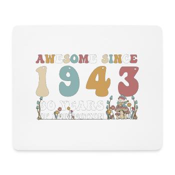 Großartig seit 1943 80 Jahr der Perfektion - 80. - Mousepad (Querformat) - Weiß - Vorne