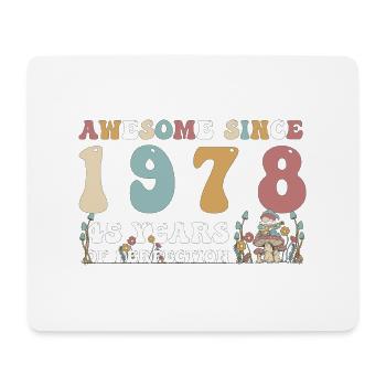 Großartig seit 1978 45 Jahre Perfektion - 45. - Mousepad (Querformat) - Weiß - Vorne