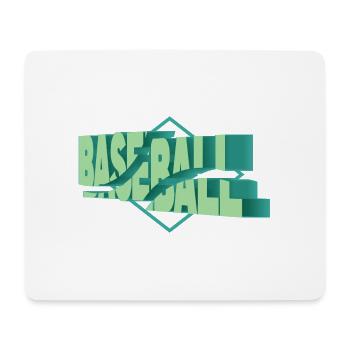Baseball 3D Schrift Baseballer Spieler Fan Sport - Mousepad (Querformat) - Weiß - Vorne