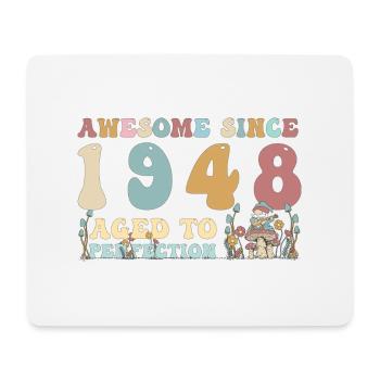 Génial depuis 1948 - 75e anniversaire - 2023 Groovy - Tapis de souris (format paysage) - blanc - Devant