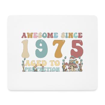 Génial depuis 1975 - 48e anniversaire - 2023 Groovy - Tapis de souris (format paysage) - blanc - Devant
