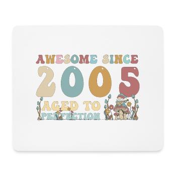 Awesome since 2005 - 18th Birthday - 2023 Groovy - Mouse Pad (horizontal) - white - Front