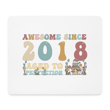 Awesome since 2018 - 5th Birthday - 2023 Groovy - Mouse Pad (horizontal) - white - Front