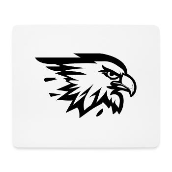 Adlerkopf mit Flügel im Profil - Mousepad (Querformat) - Weiß - Vorne