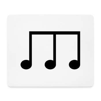 Symbole de la huitième note avec trois têtes de note - Tapis de souris (format paysage) - blanc - Devant