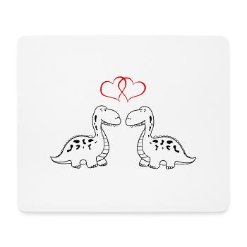 Dinosaurs in love - Mouse Pad (horizontal) - white - Front
