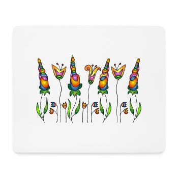 Fleur - Tapis de souris (format paysage) - blanc - Devant