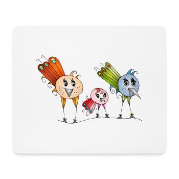 Oiseaux - Tapis de souris (format paysage) - blanc - Devant