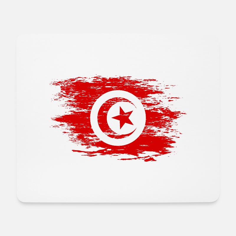 Tunesien Flagge used - Mousepad (Querformat) - Weiß