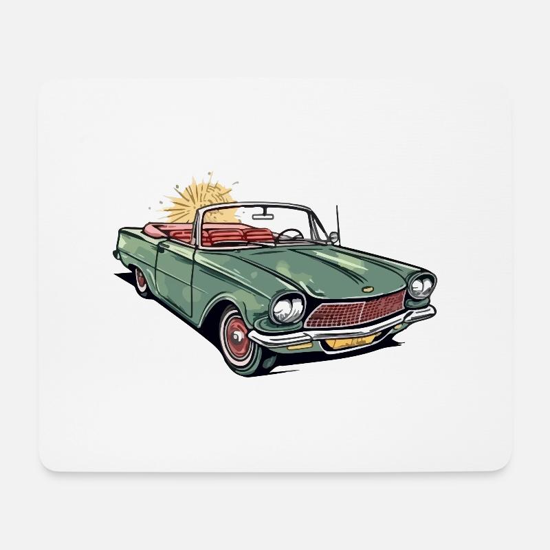 Französisches Cabriolet - Mousepad (Querformat) - Weiß
