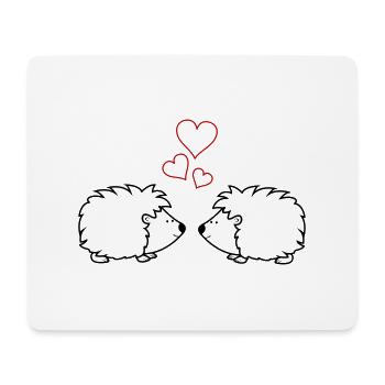 Hedgehog in love - Mouse Pad (horizontal) - white - Front